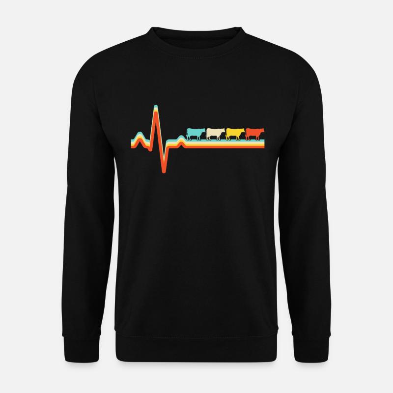 Stier Retro Herzschlag - Unisex Pullover - Schwarz