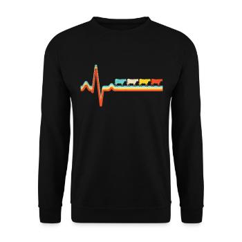 Taurus Retro Heartbeat - Unisex Sweatshirt - black - Front - Alina (178cm) & Michal (187cm)