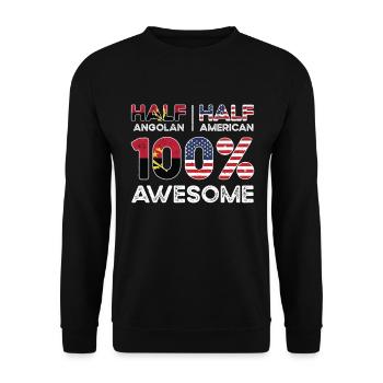 Halb Angolaner Angola Amerikaner USA - Unisex Pullover - Schwarz - Vorne - Alina (178cm) & Michal (187cm)