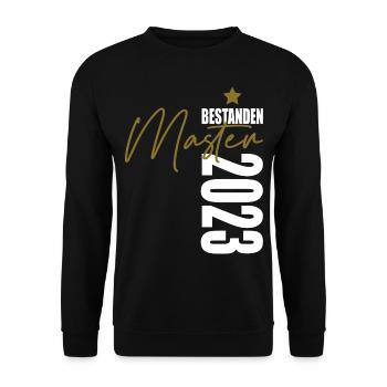 Master bestanden 2023 - Unisex Pullover - Schwarz - Vorne - Alina (178cm) & Michal (187cm)