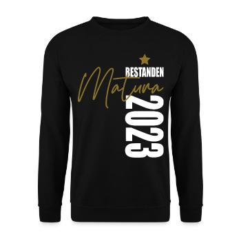 Matura bestanden 2023 - Unisex Pullover - Schwarz - Vorne - Alina (178cm) & Michal (187cm)