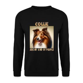 Collie Dog Saying Collie Design - Sweat-shirt Unisexe - noir - Devant - Alina (178cm) & Michal (187cm)
