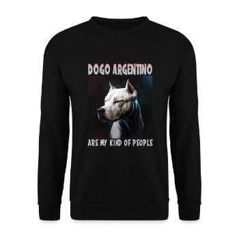Hunde Spruch Dogo Argentino Design für - Unisex Pullover - Schwarz - Vorne - Alina (178cm) & Michal (187cm)
