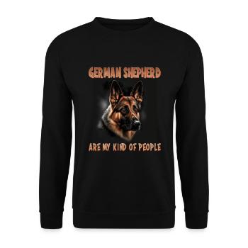 Hunde Deutscher Schäfer Hundeliebhaber - Unisex Pullover - Schwarz - Vorne - Alina (178cm) & Michal (187cm)