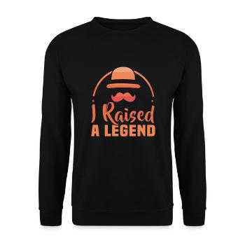 Father's Day I raised a legend daddy dad - Unisex Sweatshirt - black - Front - Alina (178cm) & Michal (187cm)