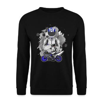 Motorcycle Lifestyle / Motorcycle / Motorcycle biker - Unisex Sweatshirt - black - Front - Alina (178cm) & Michal (187cm)
