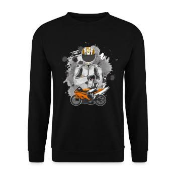 Motorcycle Lifestyle / Motorcycle / Motorcycle biker - Unisex Sweatshirt - black - Front - Alina (178cm) & Michal (187cm)