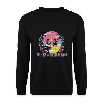 Valentinstag Geschenke Liebhaber Und Paare Designs - Unisex Pullover - Schwarz - Vorne - Alina (178cm) & Michal (187cm)