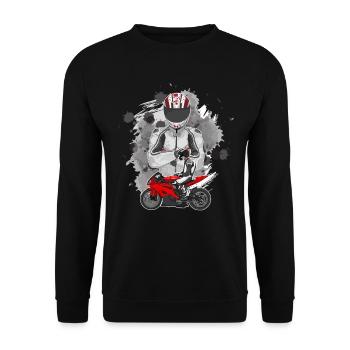 Motorcycle Lifestyle / Motorcycle / Motorcycle biker - Unisex Sweatshirt - black - Front - Alina (178cm) & Michal (187cm)