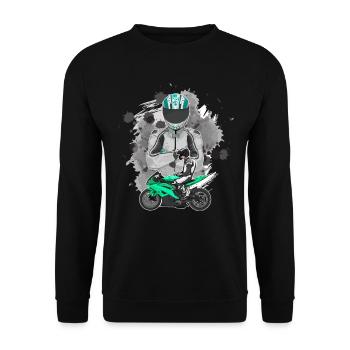Motorcycle Lifestyle / Motorcycle / Motorcycle biker - Unisex Sweatshirt - black - Front - Alina (178cm) & Michal (187cm)