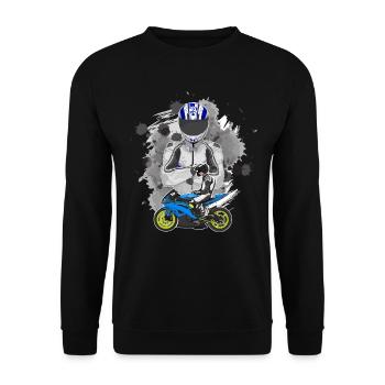 Motorcycle Lifestyle / Motorcycle / Motorcycle biker - Unisex Sweatshirt - black - Front - Alina (178cm) & Michal (187cm)