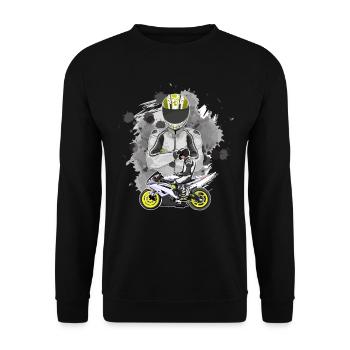Motorcycle Lifestyle / Motorcycle / Motorcycle biker - Unisex Sweatshirt - black - Front - Alina (178cm) & Michal (187cm)