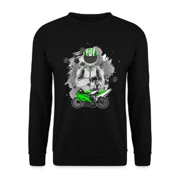 Motorcycle Lifestyle / Motorcycle / Motorcycle biker - Unisex Sweatshirt - black - Front - Alina (178cm) & Michal (187cm)