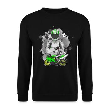 Motorcycle Lifestyle / Motorcycle / Motorcycle biker - Unisex Sweatshirt - black - Front - Alina (178cm) & Michal (187cm)