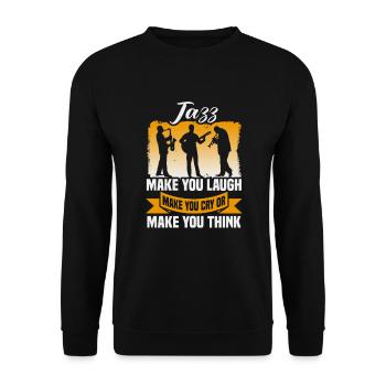 Jazz Musik Orchester Musiker - Unisex Pullover - Schwarz - Vorne - Alina (178cm) & Michal (187cm)
