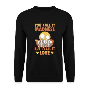 Valentinstag Geschenke Liebhaber Und Paare Designs - Unisex Pullover - Schwarz - Vorne - Alina (178cm) & Michal (187cm)