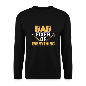 Father's Day Dad fixer of everything Papa Daddy - Unisex Sweatshirt - black - Front - Alina (178cm) & Michal (187cm)