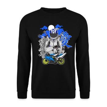 Motorcycle Lifestyle / Motorcycle / Motorcycle biker - Unisex Sweatshirt - black - Front - Alina (178cm) & Michal (187cm)
