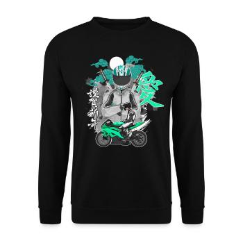 Motorcycle Lifestyle / Motorcycle / Motorcycle biker - Unisex Sweatshirt - black - Front - Alina (178cm) & Michal (187cm)
