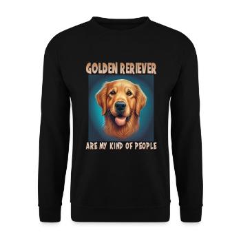 Hunde Spruch Golden Retriever Design - Unisex Pullover - Schwarz - Vorne - Alina (178cm) & Michal (187cm)