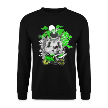 Motorcycle Lifestyle / Motorcycle / Motorcycle biker - Unisex Sweatshirt - black - Front - Alina (178cm) & Michal (187cm)