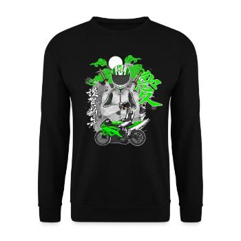 Motorcycle Lifestyle / Motorcycle / Motorcycle biker - Unisex Sweatshirt - black - Front - Alina (178cm) & Michal (187cm)