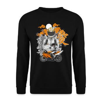 Motorcycle Lifestyle / Motorcycle / Motorcycle biker - Unisex Sweatshirt - black - Front - Alina (178cm) & Michal (187cm)