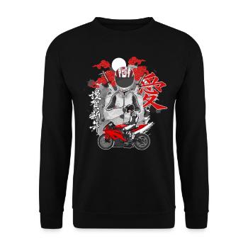 Moto Lifestyle / Moto / Moto motard - Sweat-shirt Unisexe - noir - Devant - Alina (178cm) & Michal (187cm)
