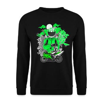 Motorcycle Lifestyle / Motorcycle / Motorcycle biker - Unisex Sweatshirt - black - Front - Alina (178cm) & Michal (187cm)