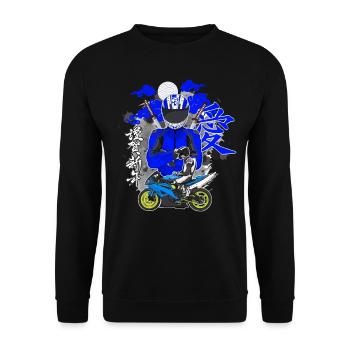Motorcycle Lifestyle / Motorcycle / Motorcycle biker - Unisex Sweatshirt - black - Front - Alina (178cm) & Michal (187cm)