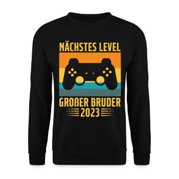 Ich Werde Großer Bruder 2023 - Unisex Pullover - Schwarz - Vorne - Alina (178cm) & Michal (187cm)