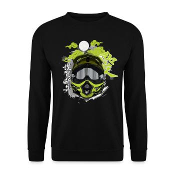 Motocross / Enduro / Freestyle mx / Dirtbike retro - Unisex Sweatshirt - black - Front - Alina (178cm) & Michal (187cm)
