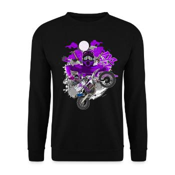 Motocross / Enduro / Freestyle mx / Dirtbike retro - Unisex Sweatshirt - black - Front - Alina (178cm) & Michal (187cm)