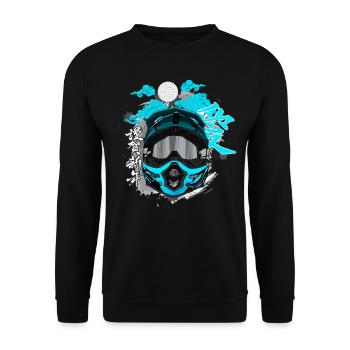 Motocross / Enduro / Freestyle mx / Dirtbike retro - Unisex Sweatshirt - black - Front - Alina (178cm) & Michal (187cm)