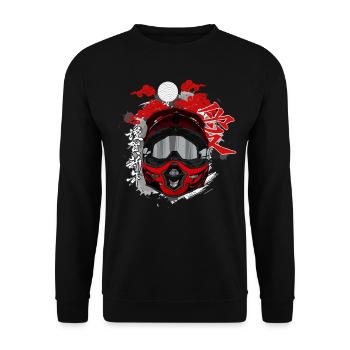 Motocross / Enduro / Freestyle mx / Dirtbike retro - Unisex Sweatshirt - black - Front - Alina (178cm) & Michal (187cm)