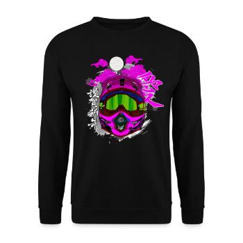 Motocross / Enduro / Freestyle mx / Dirtbike retro - Unisex Sweatshirt - black - Front - Alina (178cm) & Michal (187cm)