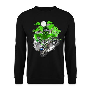 Motocross / Enduro / Freestyle mx / Dirtbike retro - Unisex Sweatshirt - black - Front - Alina (178cm) & Michal (187cm)