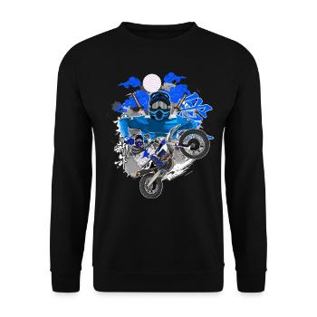 Motocross / Enduro / Freestyle mx / Dirtbike retro - Unisex Sweatshirt - black - Front - Alina (178cm) & Michal (187cm)