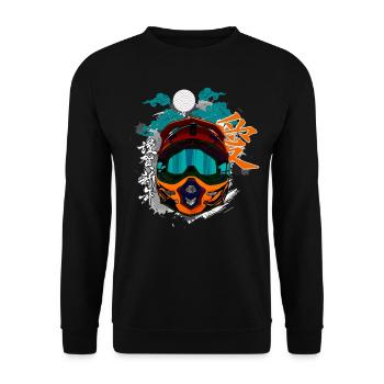 Motocross / Enduro / Freestyle mx / Dirtbike retro - Unisex Sweatshirt - black - Front - Alina (178cm) & Michal (187cm)
