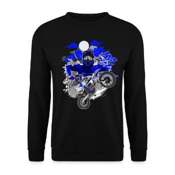 Motocross / Enduro / Freestyle mx / Dirtbike retro - Unisex Sweatshirt - black - Front - Alina (178cm) & Michal (187cm)