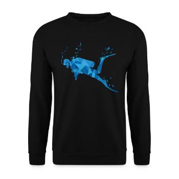 Diving Scuba Diver Polygon - Unisex Sweatshirt - black - Front - Alina (178cm) & Michal (187cm)