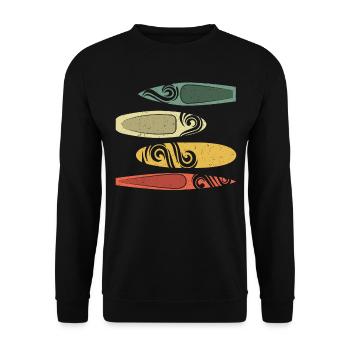 SUP Vintage Stand Up Paddle Board Planche de surf Rétro - Sweat-shirt Unisexe - noir - Devant - Alina (178cm) & Michal (187cm)