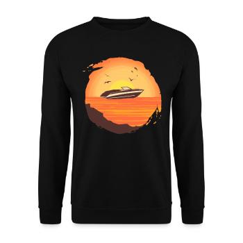 Bateau à moteur Sunset Vintage Retro - Sweat-shirt Unisexe - noir - Devant - Alina (178cm) & Michal (187cm)