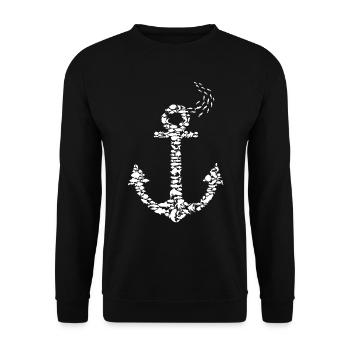 Anker Meerestiere Kapitän - Unisex Pullover - Schwarz - Vorne - Alina (178cm) & Michal (187cm)