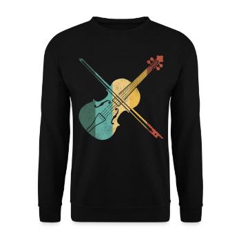 Violin Violinist Retro Vintage - Unisex Sweatshirt - black - Front - Alina (178cm) & Michal (187cm)