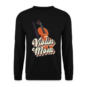 Violon Violoniste Maman Rétro Vintage - Sweat-shirt Unisexe - noir - Devant - Alina (178cm) & Michal (187cm)