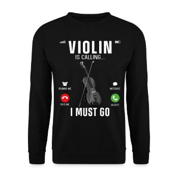 Violin Violinist Phone Display - Unisex Sweatshirt - black - Front - Alina (178cm) & Michal (187cm)