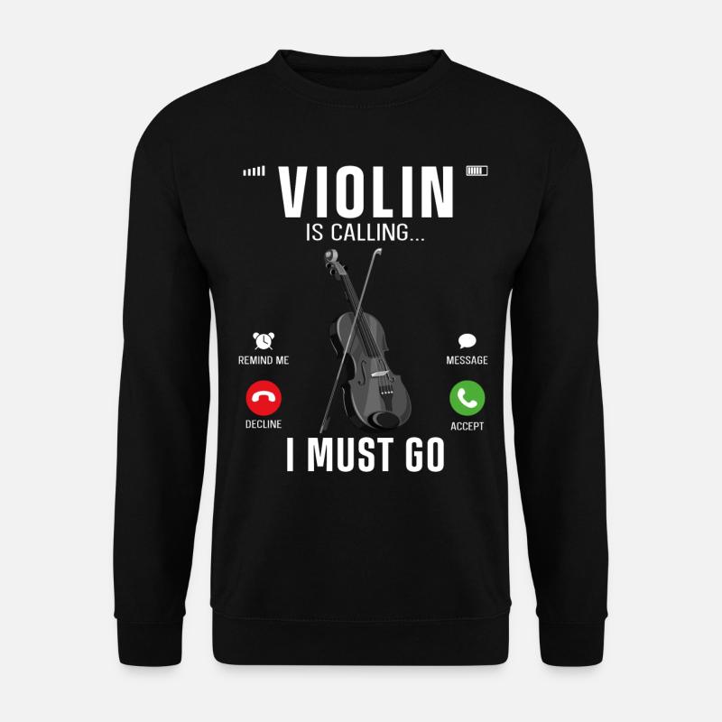 Violin Violinist Phone Display - Unisex Pullover - Schwarz