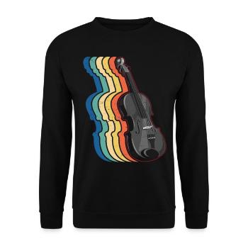 Violon Violoniste Rétro Vintage - Sweat-shirt Unisexe - noir - Devant - Alina (178cm) & Michal (187cm)