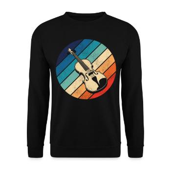 Violon Violoniste Rétro Vintage - Sweat-shirt Unisexe - noir - Devant - Alina (178cm) & Michal (187cm)